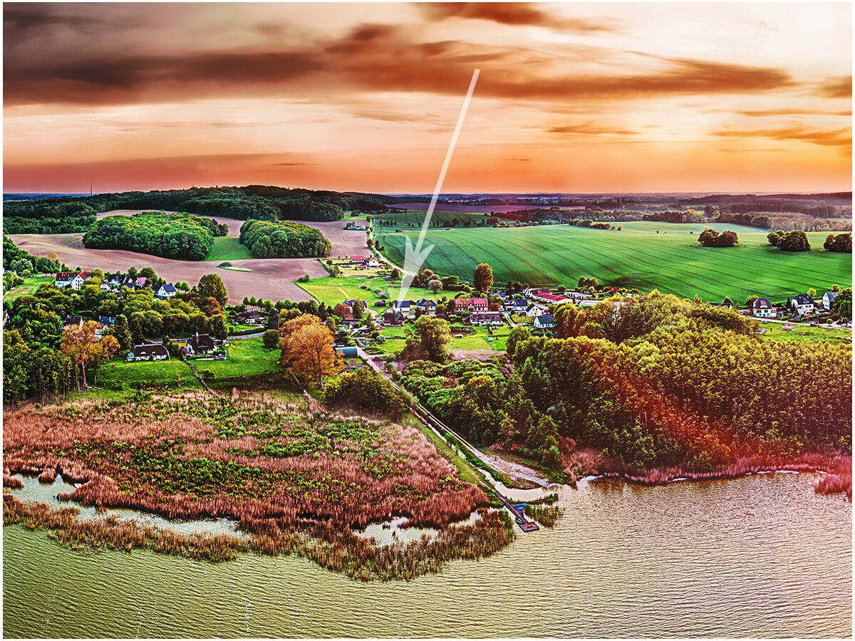 Buschvitz auf Rügen Luftbild am Bodden